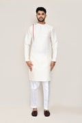 Cream Jacquard Kurta Set