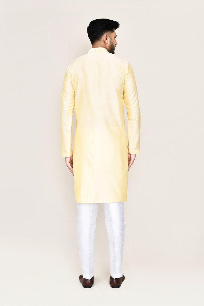 Cream Silk Kurta Set