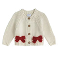 Crochet Red Bow Cardigan