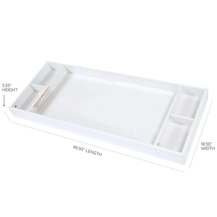 Dadada - 48" Painted Changing Tray for Soho & Bliss Dressers - White-Dressers + Changing Tables-Posh Baby