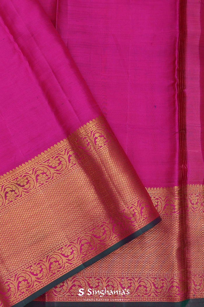 Daisy Bush Blue Kanjivaram Silk Saree With Checks Pattern