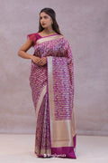 Dark Magenta Banarasi Designer Saree
