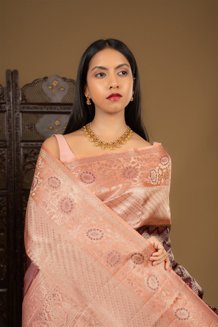 Dark Maroon Kanjivaram Silk Saree