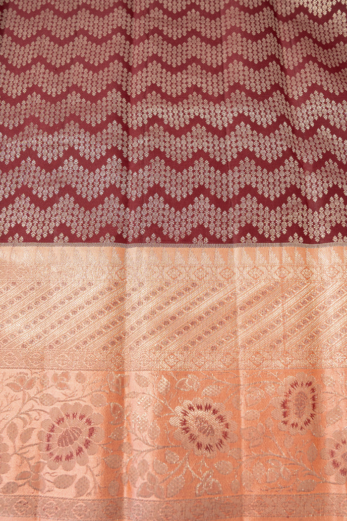 Dark Maroon Kanjivaram Silk Saree
