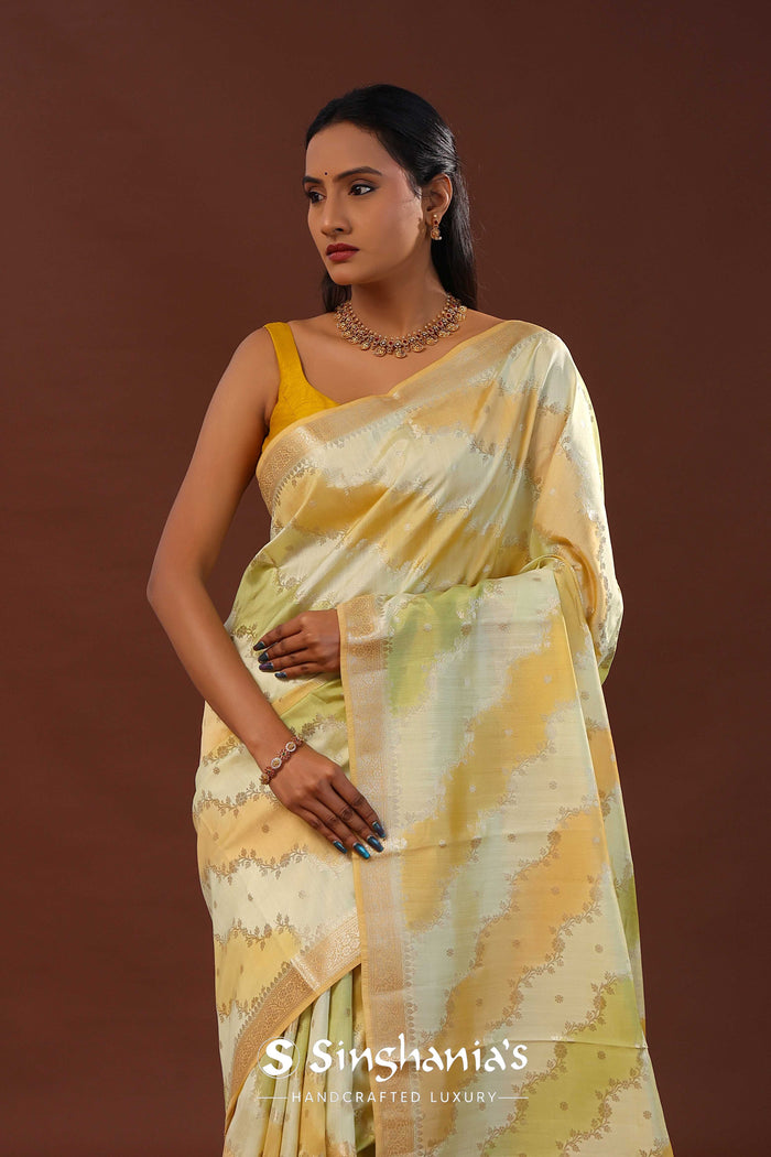 Dark Peach Rangkat Banarasi Saree