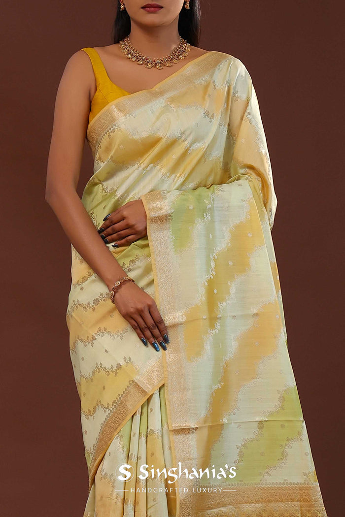 Dark Peach Rangkat Banarasi Saree