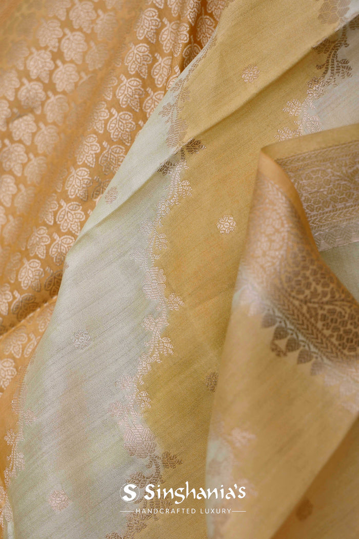 Dark Peach Rangkat Banarasi Saree