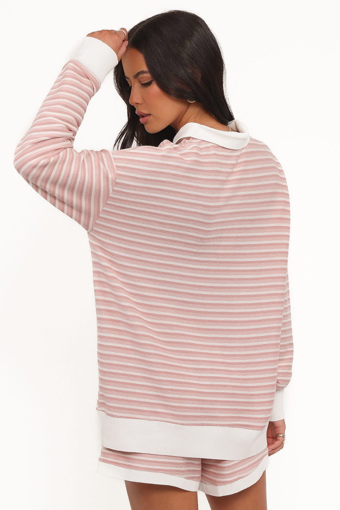 Petal and Pup USA SETS Dealia Knit Short Set - Pink Stripe