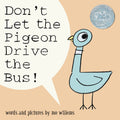 Book cover of 'Don't Let the Pigeon Drive the Bus!' with a cartoon pigeon and text on a beige background.