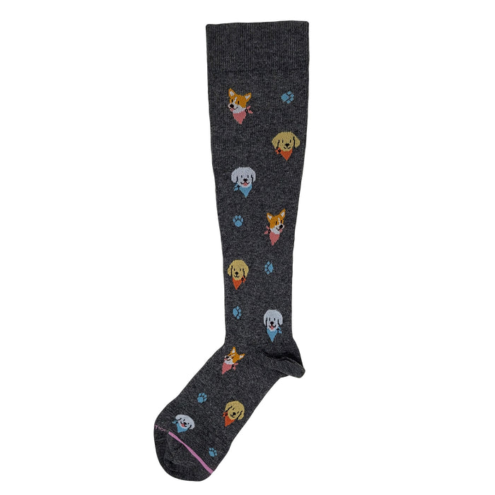 Dr. Motion Knee High Compression Socks | Dogs w/ Bandana| Women's (1 Pair)