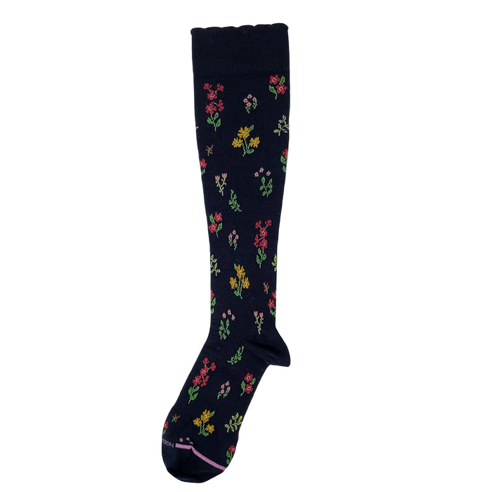 Dr. Motion Knee High Compression Socks | Navy Floral | Women's (1 Pair)