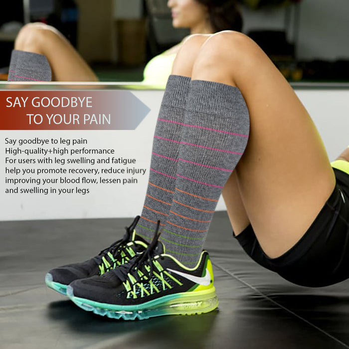 A Woman wearing Dr Motion circulation support compression socks women