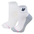 Women’s butterfly design compression white quarter socks