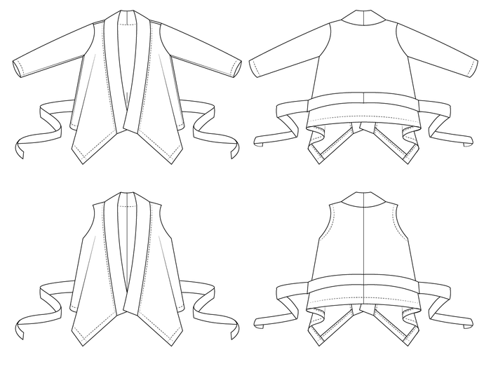draped vest / cardigan : 66