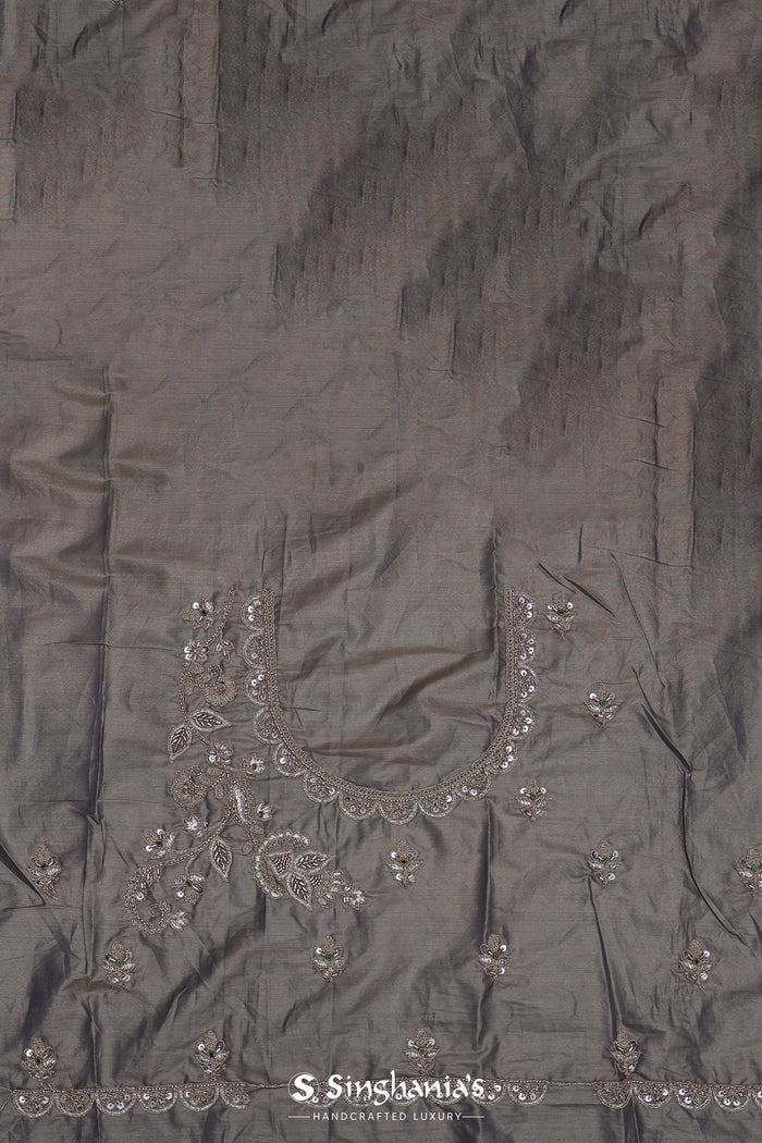Dual Shade Tissue Saree With Scallop Border