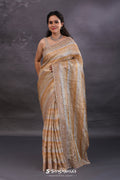 Dual Tone Tissue Fancy Saree With Cutdana Work