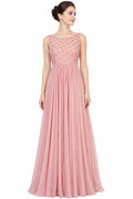 Dusty Pink Stone Embellished Flared Gown