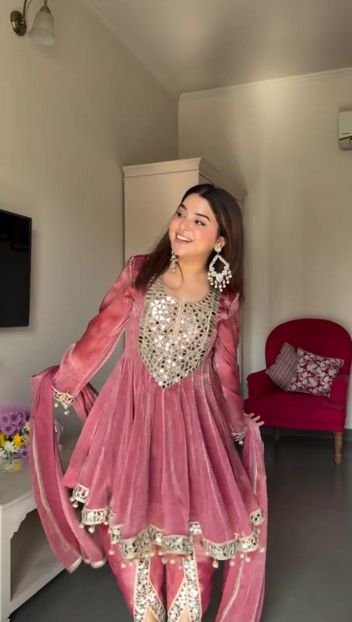 Dusty Rose Mirror Salwar Set