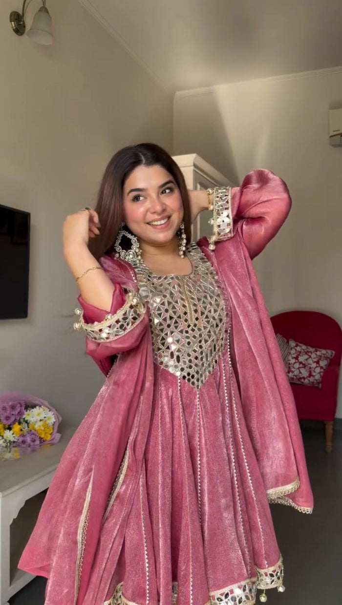 Dusty Rose Mirror Salwar Set