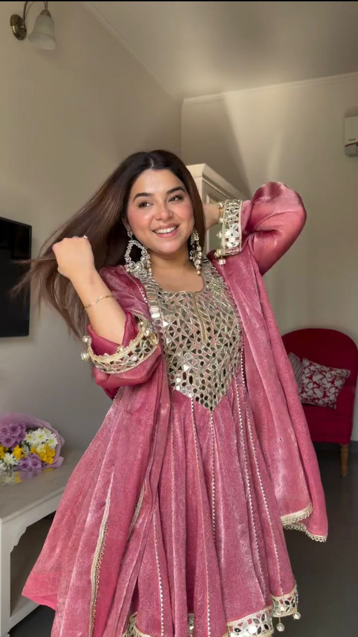 Dusty Rose Mirror Salwar Set