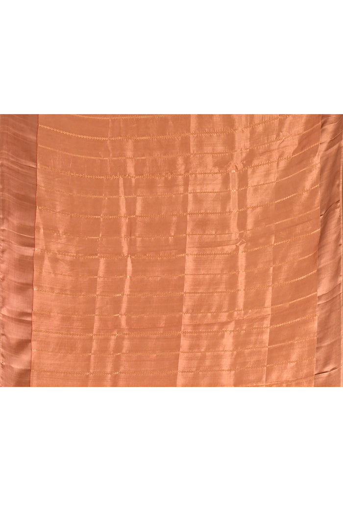 Dusty Rose With Gold Butti And Zari Border Banarasi Silk Saree