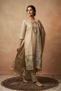 Earthy Pastel Green Chanderi Silk Kurta Set