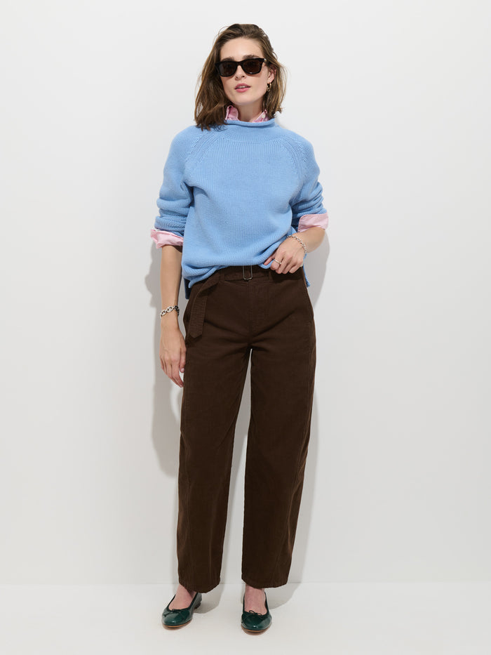 Eastport Sweater in Cotton - Poppy Blue