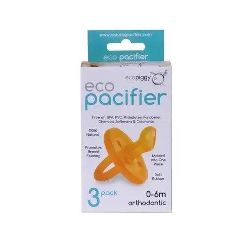 Ecopiggy - Eco Natural Rubber Pacifier - Orthodontic-Pacifiers + Clips-0-6M / Single Pack-Posh Baby