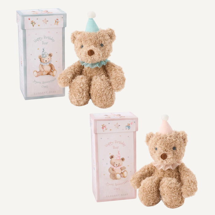 Elegant Baby - Boxed Birthday Bear-Plush-Blue-Posh Baby
