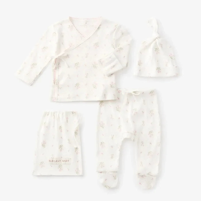 Elegant Baby - Organic Pointelle Take Me Home Set - Folklore Floral-Sets-Newborn-Posh Baby