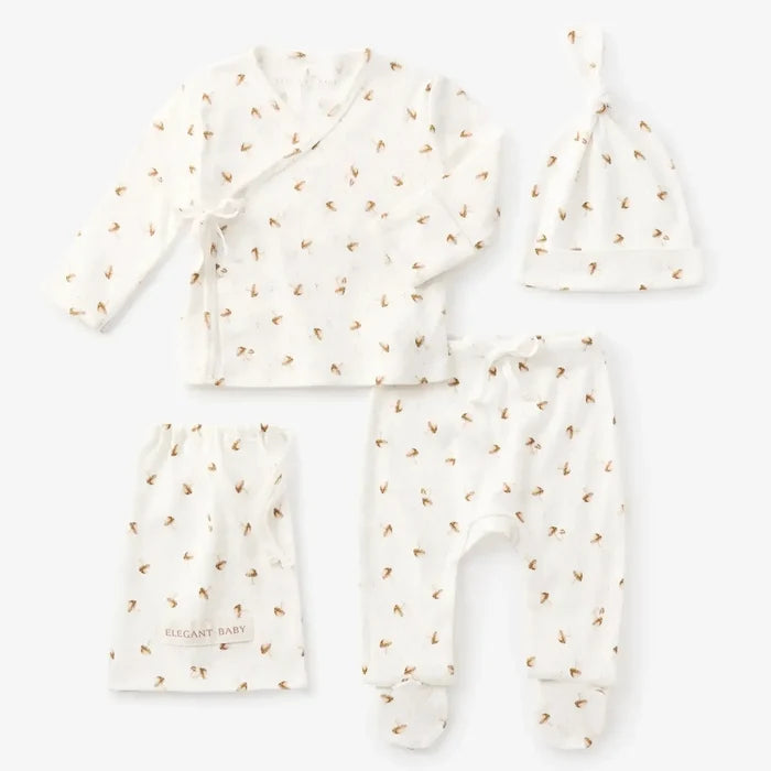 Elegant Baby - Organic Pointelle Take Me Home Set - Forest Mushroom-Sets-Preemie-Posh Baby