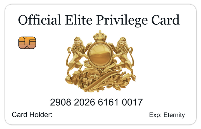 Elite Privilege Card. FUNNY  8 PACK: Free Shipping)