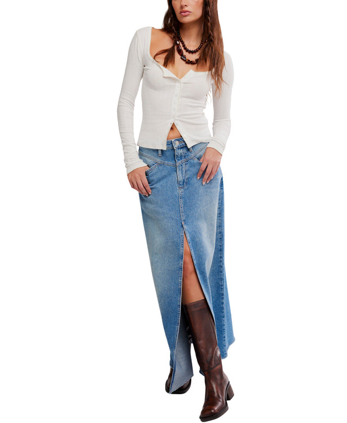 End Game Pointelle Long Sleeve in Sugar Swizzle - Madison's Niche