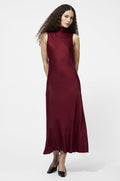Ennis Bow Back Midi Dress in Cabernet - Madison's Niche