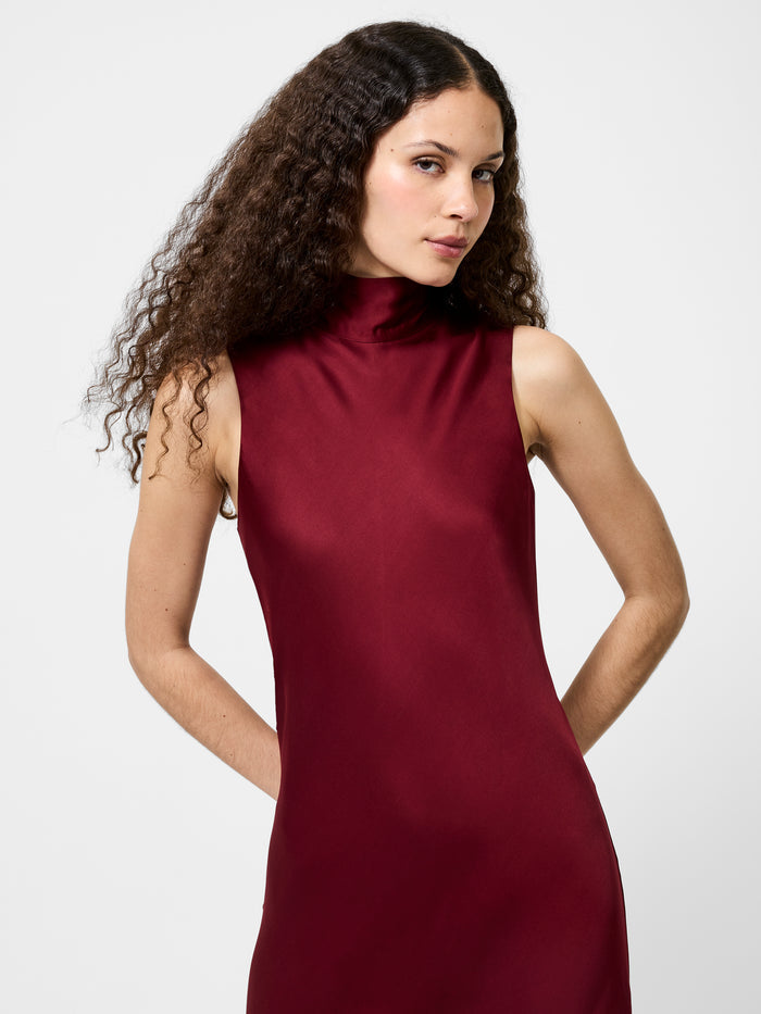 Ennis Bow Back Midi Dress in Cabernet - Madison's Niche