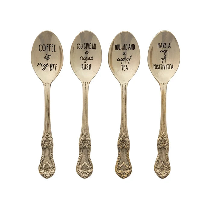 Etched Saying Brass Spoon - Madison's Niche