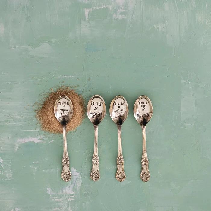 Etched Saying Brass Spoon - Madison's Niche