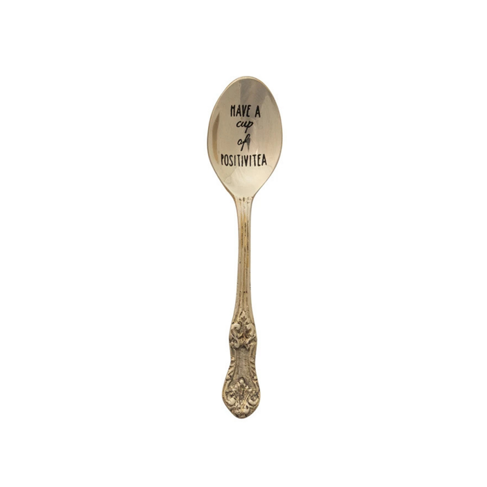 Etched Saying Brass Spoon - Madison's Niche
