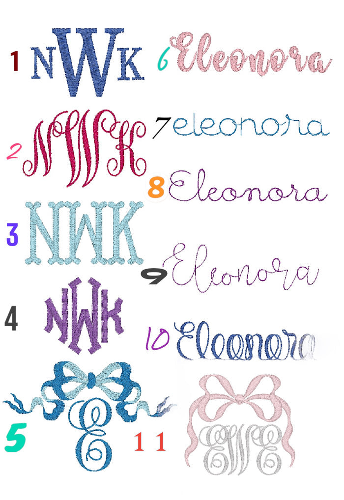 EWE Bow Seersucker Monogram Sash