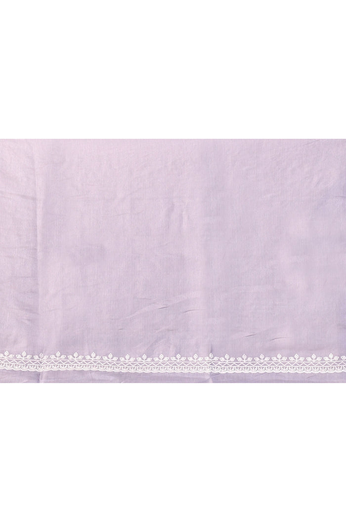Feather Purple Floral Silk Blend Saree
