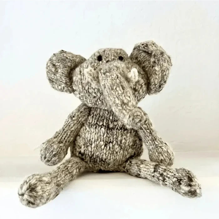 Finn & Emma - Handmade Organic Wool Knit Plush - Elliott the Elephant-Plush-Posh Baby
