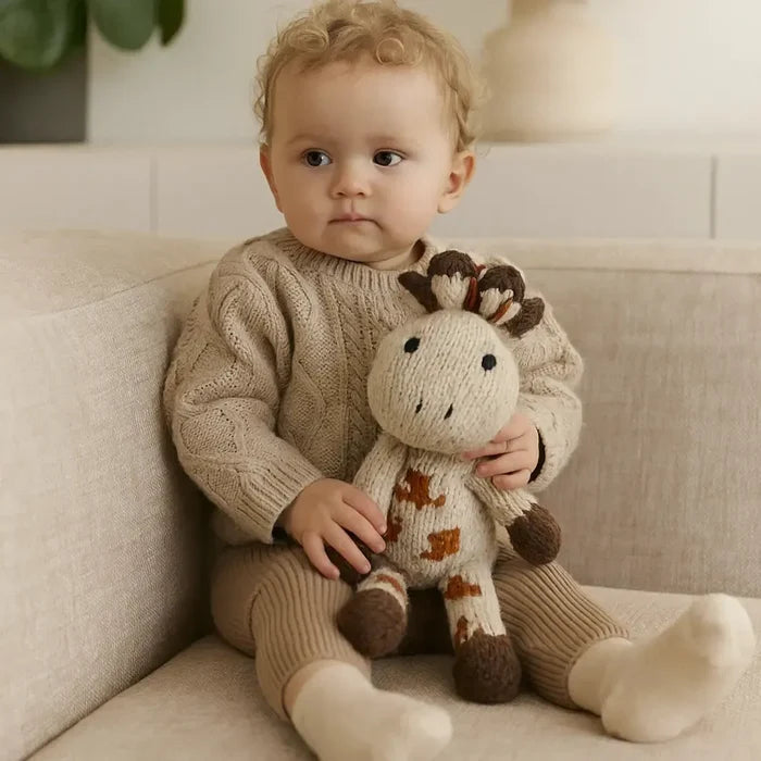 Finn & Emma - Handmade Organic Wool Knit Plush - Gerald The Giraffe-Plush-Posh Baby