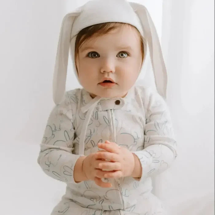Finn & Emma - Organic Cotton Footie - Bunnies-Footies + Rompers (Basic)-0-3M-Posh Baby