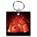 Flaming Love Illustration Acrylic Key Chain - Schoppix Gifts