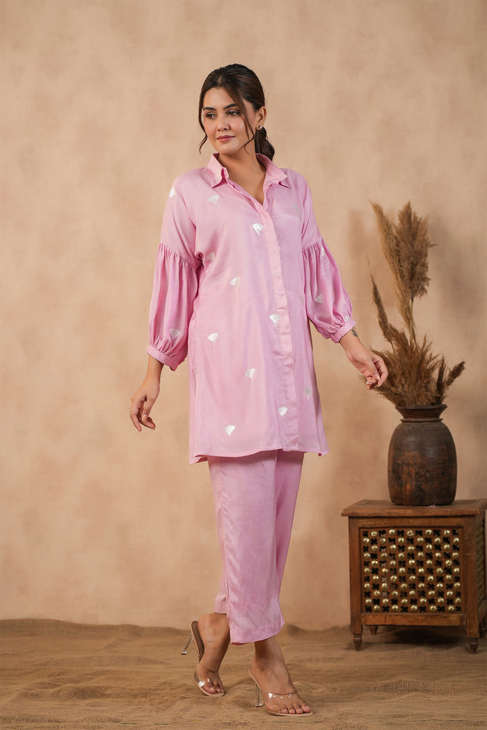 <img> Flamingo Pink Santoon Co-Ord Set