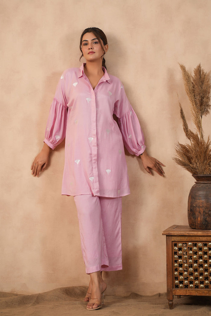 <img> Flamingo Pink Santoon Co-Ord Set