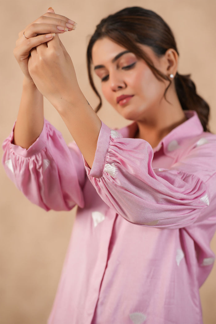 <img> Flamingo Pink Santoon Co-Ord Set