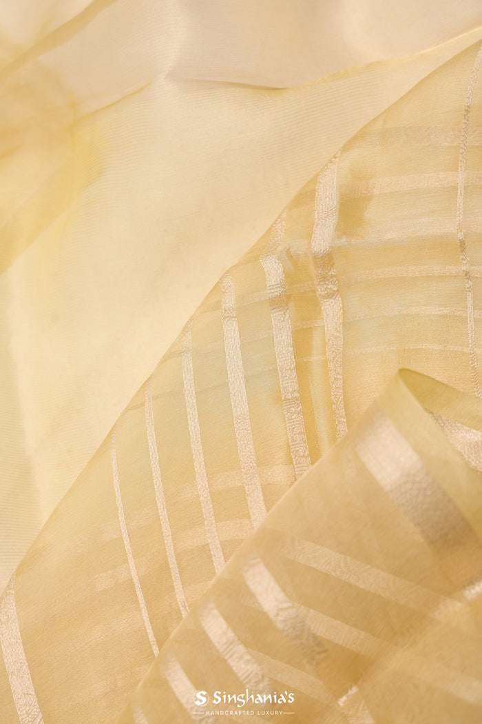 <img> Flax Gold Tissue Banarasi Silk Saree
