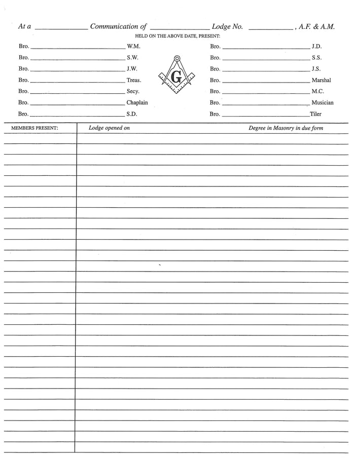 Form 126- Secretary's Minutes Pad