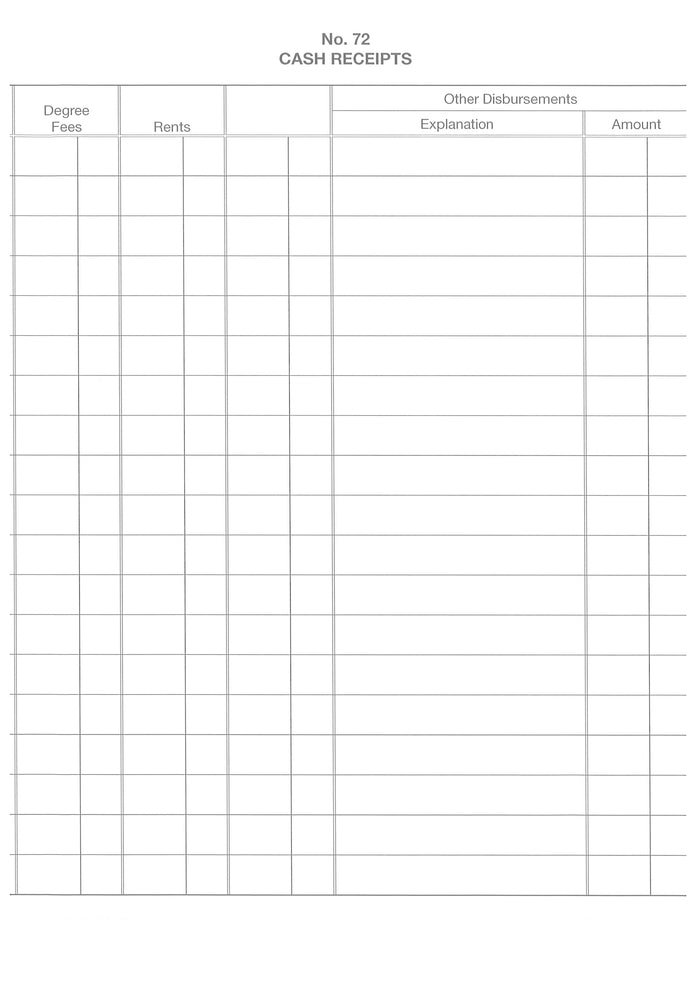 Form 72- Cash Receipts